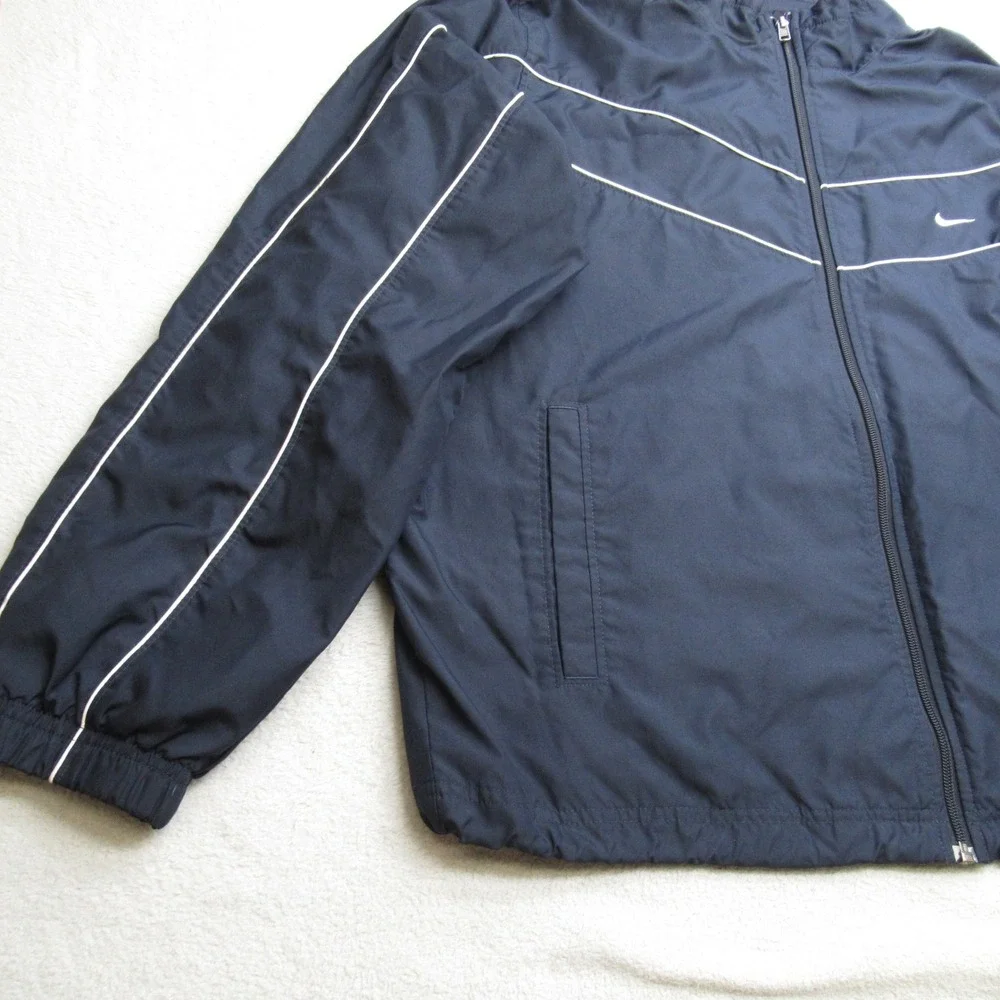 Nike The Athletic Dept Jacket Mens XL Navy Full Zip Warm Up Windbreaker VTG 90's